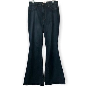 VIBRANT M.I.U. Women's Medium Dark Wash High Rise Flare Bell Bottom Jeans, 2X